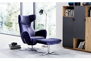 Relaxsessel mit Hocker Stoffbezug- Z22260-1